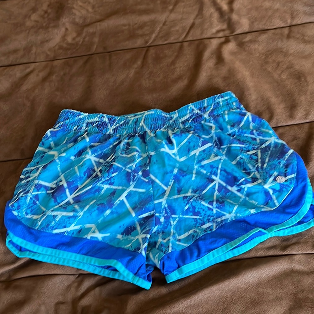 Blue and Teal M Bally Running Shorts